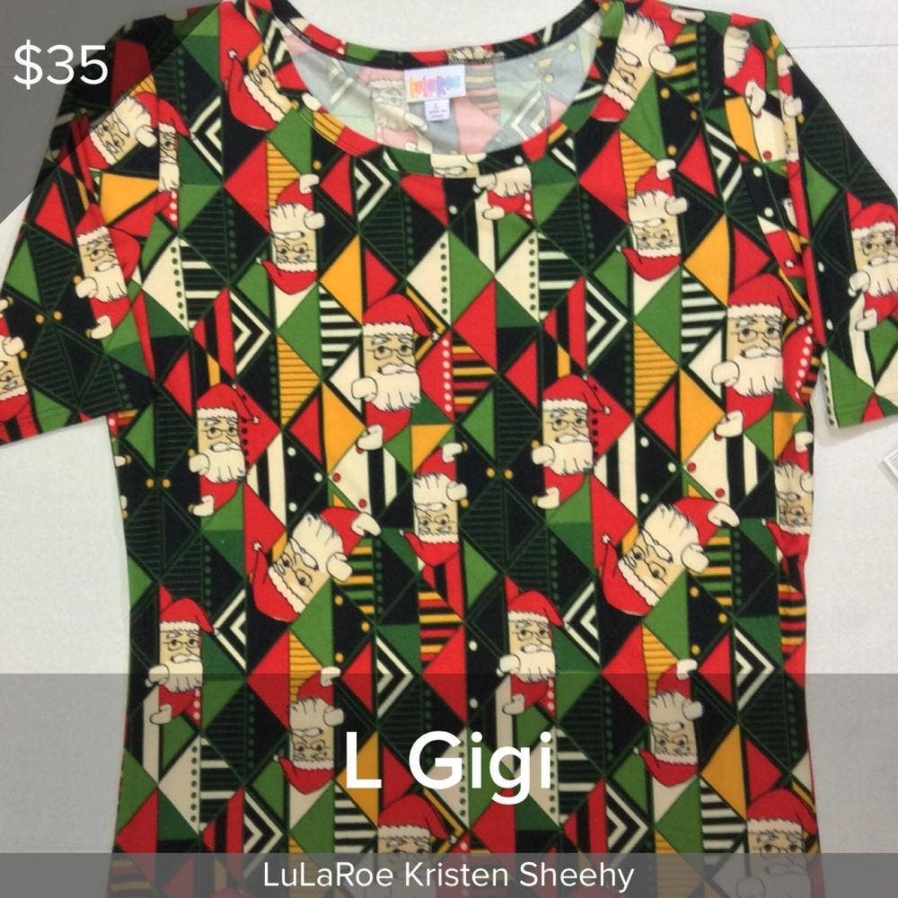 LuLaRoe Santa Gigi tee, Large, NWT